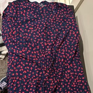 Vineyard Vines Navy and Red Kids Blouse